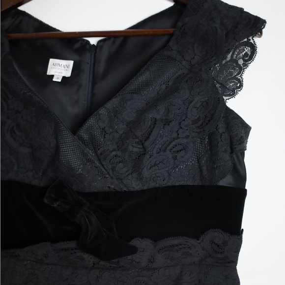 Armani Collezioni Black Tier Lace Midi Party Dress - Picture 5 of 15